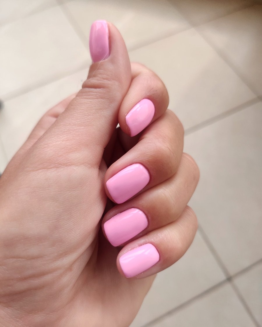 Pink nude gel manicure